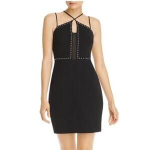 NEW • AVERY G Studded Crisscross-Strap Mini Dress